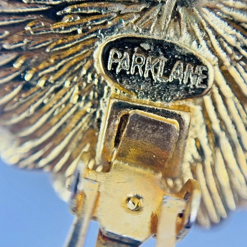 Vintage 80s Park Lane Gold Tone‎ Clip-on Earrings Glam Rich Girl Country Club